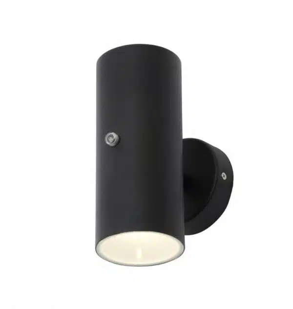 Forum Melo Up/Down Wall Light with Photocell Sensor Black