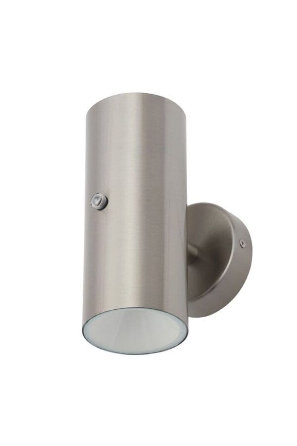 Forum Melo Up/Down Wall Light with Photocell Sensor Stainless Steel