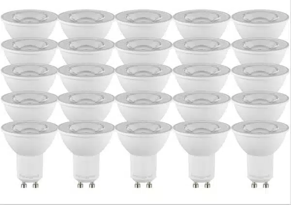 25 PACK Of GU10 LED Bulbs 6.5W - Warm White / Natural White / Cool White